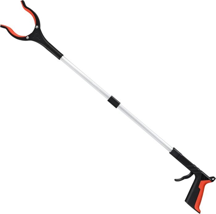 2024 Upgrade Grabber Reacher Tool, 360° Rotating Head, Wide Jaw, 32″ Foldable, Lightweight Trash Claw Grabbers for Elderly, Reaching Tool for Trash Pick Up Stick, Litter Picker, Arm Extension