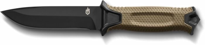 Gerber Gear StrongArm Knife – Fixed Blade – Tactical Knife for Survival Gear – Full Tang, 420HC Steel Blade – Camping Survival Knife – Made in USA – Plain edge, Coyote Brown