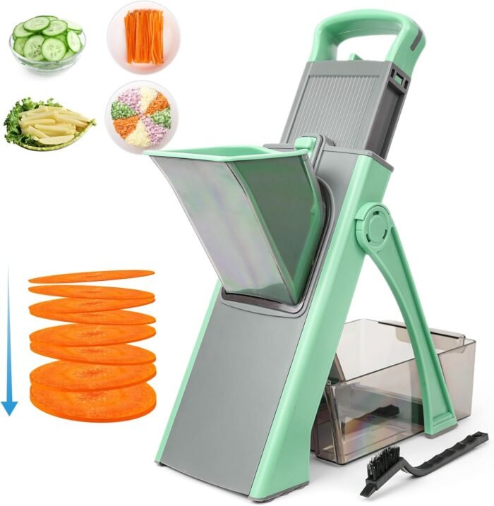 Upgrade Safe Mandoline Slicer Plus, Adjustable Potato Slicer, Vegetable Chopper Food Slicer, Fries Cutter, Veggie Salad Chopper Kitchen Chopping Artifact Christmas Gifts