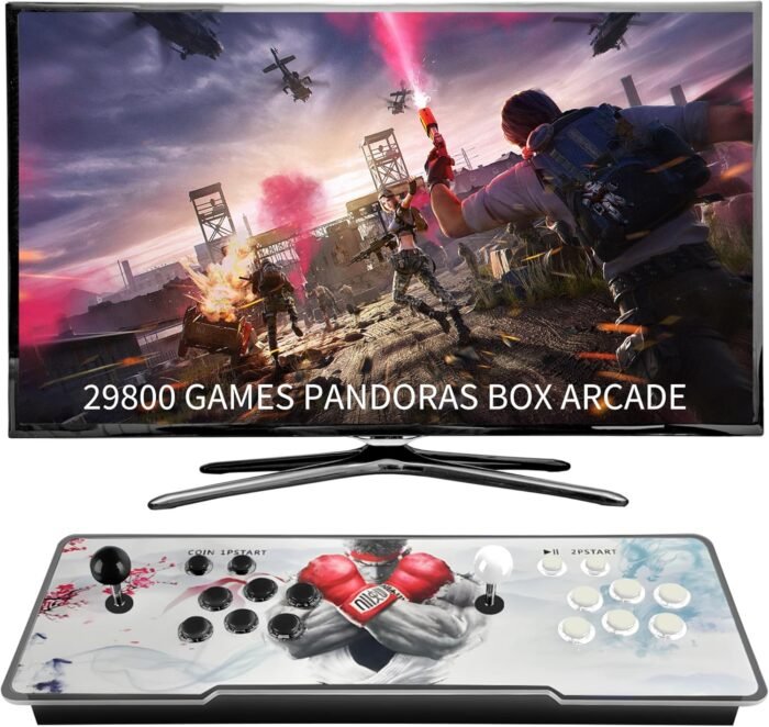 Pandora Box Arcade, 29800 Games in 1 Arcade Game Console, 1280×720 Full HD Retro Game Machine for PC & Projector & TV 3D Games 2-4 Players Favorite List Save/Search/Hide/Pause/Delete Game