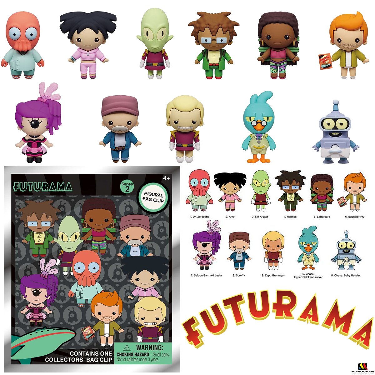 Futurama 2 3D Figural Bag Clict Click Keychains «Toy Blog