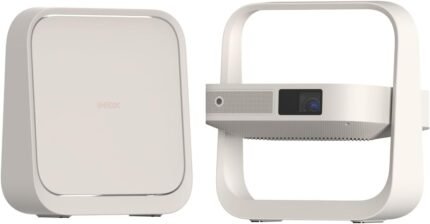 XGIMI Elfin Flip Portable Projector, 1080P Resolution Outdoor Projector, Licensed Netflix, Build-in Adjustable Stand, Lightweight and Compact Design, 400 ISO Lumens, Screen Adaption