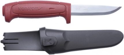 Morakniv Craftline Basic 511 High Carbon Steel Fixed Blade Utility Knife and Combi-Sheath, 3.6-Inch Blade