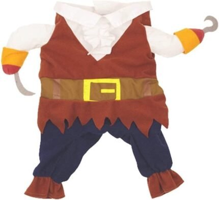 Pirates of The Caribbean Style Halloween Dog Clothes with Pirate Hat Funny Pet Outfit Cat Corsair Costume for Small Dog Role Playing Party Outdoor Walking (X-Small)