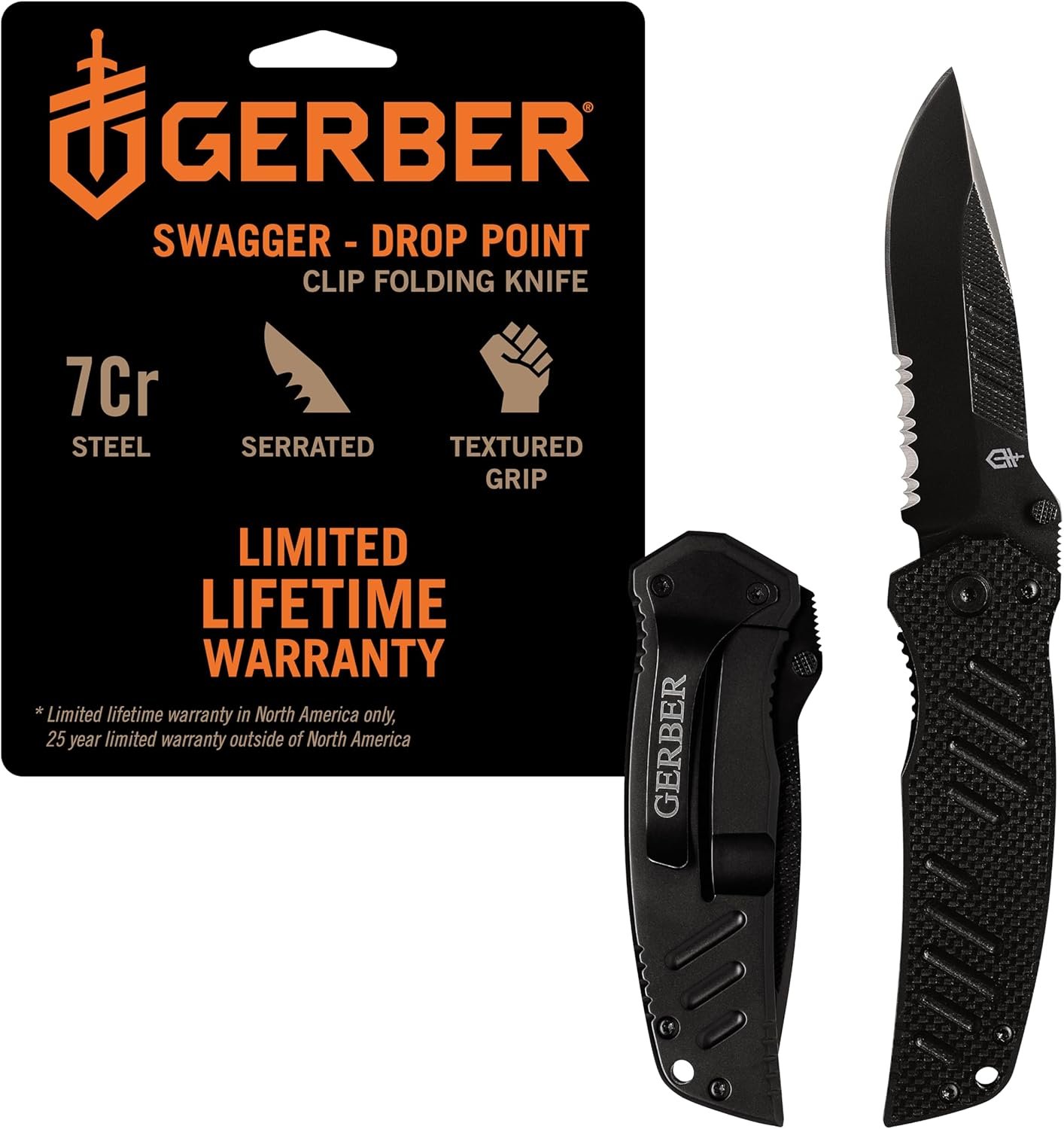 Gerber Gear Swagger Knife, Assisted Opening Pocket Knife, Serrated Edge Gerber Gear Swagger Knife, Assisted Opening Pocket Knife, Serrated Edge
