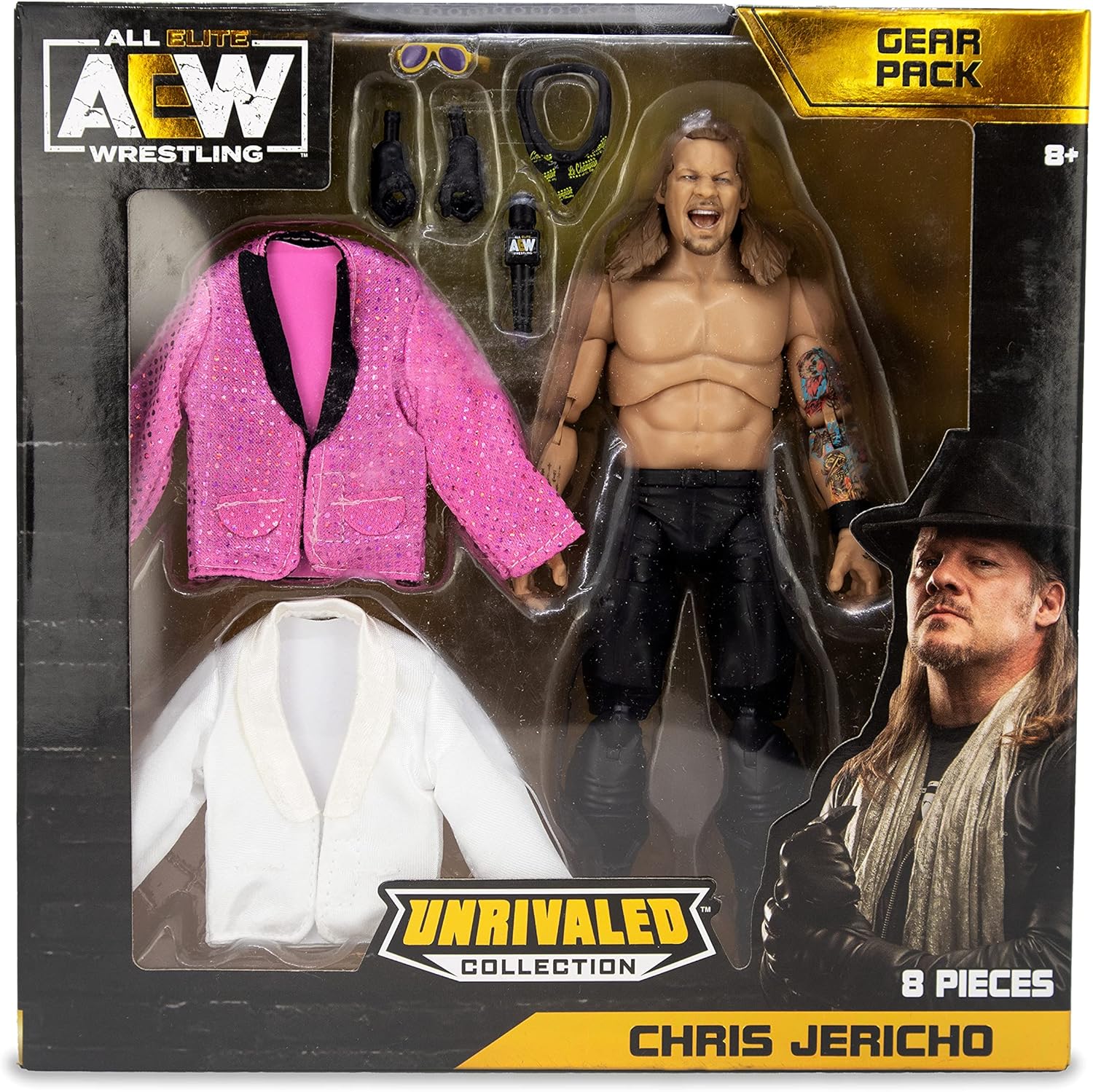 All Elite Wrestling Unrivaled Collection Chris Jericho Gear Pack – 6.5-Inch AEW Action Figure – Series 5 – Amazon Exclusive All Elite Wrestling Unrivaled Collection Chris Jericho Gear Pack – 6.5-Inch AEW Action Figure – Series 5 – Amazon Exclusive