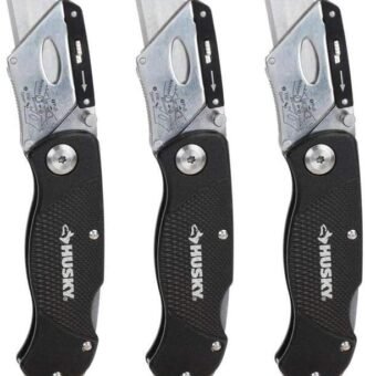 HUSKY 99732 Folding Lock-Back Utility Knife (3-Pack)
