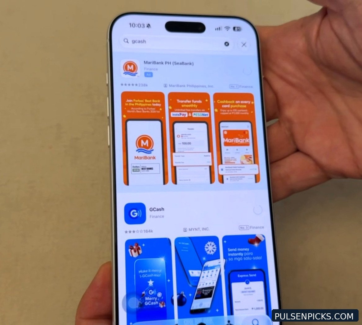 GCash download screen on new iPhone