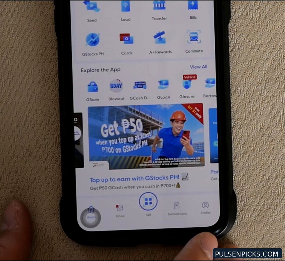 GCash home screen on the previous iPhone