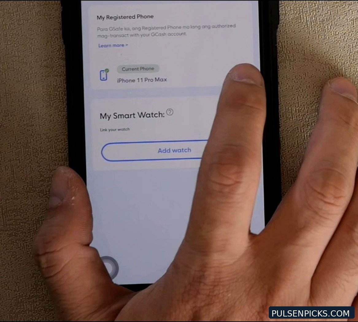 Current registered GCash phone before switching
