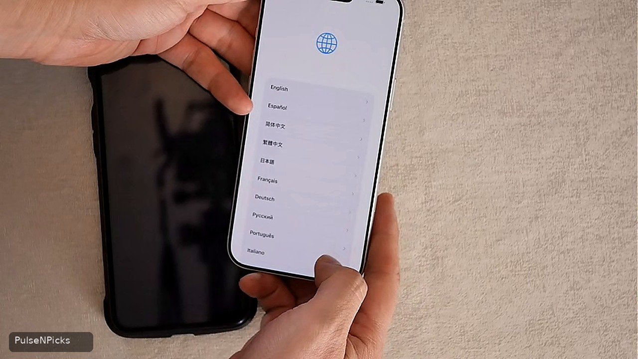 Choose language and region on the new iPhone